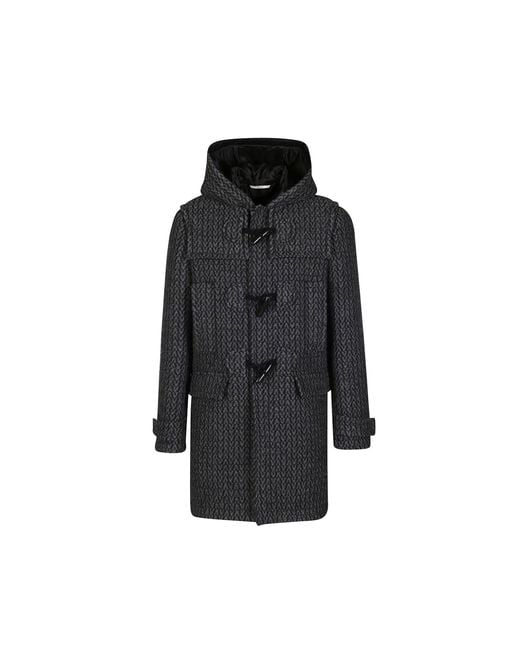 Valentino Spigola Wol Coat in het Black voor heren