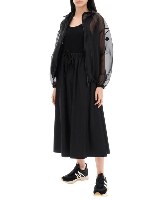 Moncler Black Zwei -Ton -Midi -Kleid