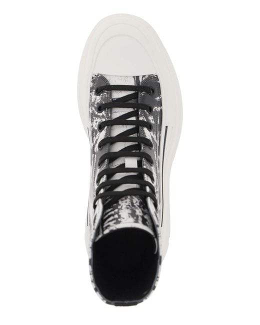 'Tread Slick Graffiti' Botkle Boots Alexander McQueen pour homme en coloris White