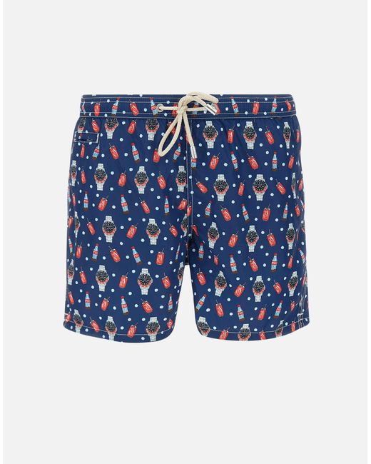 Mc2 Saint Barth Blue Lighting Fantasy Cola Swimsuit for men