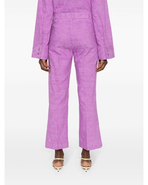 Rodebjer Purple Miso Stripe Pants Slim Cropped 2400362