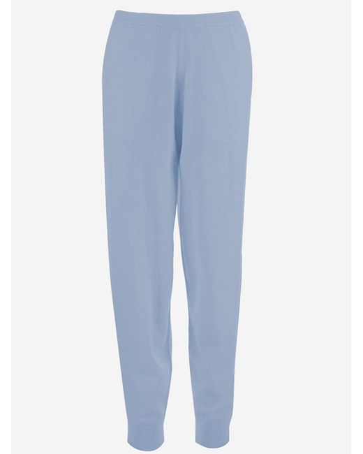 Allude Blue Wool And Cashmere Pants