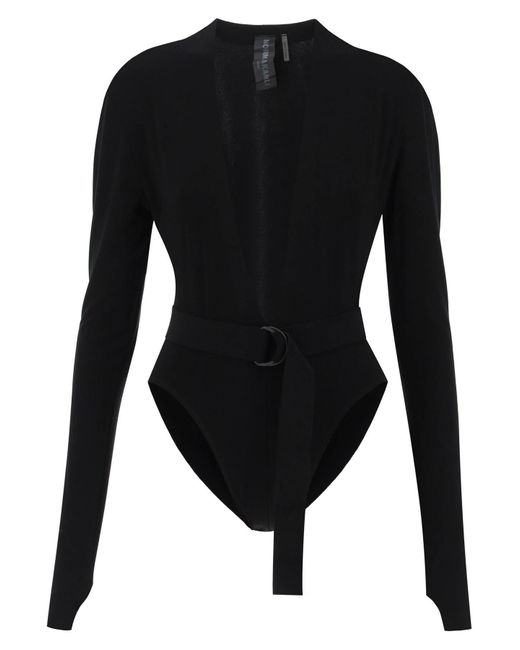 Bodysuit de con escote hundido Norma Kamali de color Black