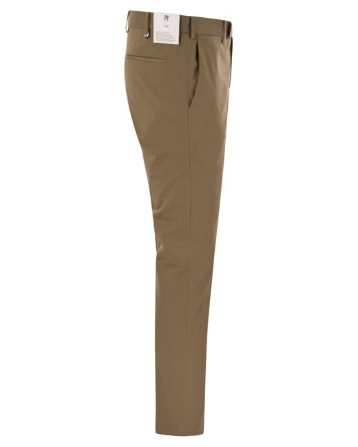 PT Torino Dieci Stretch Baumwollhose in Natural für Herren
