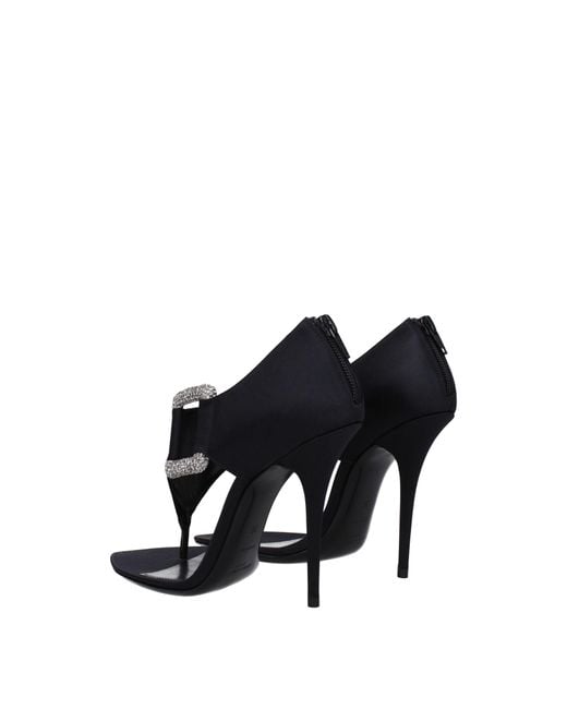 Saint Laurent Black Sandals Sean Satin