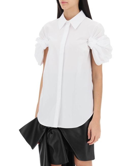 Camicia Con Maniche Corte Annodate di Alexander McQueen in White