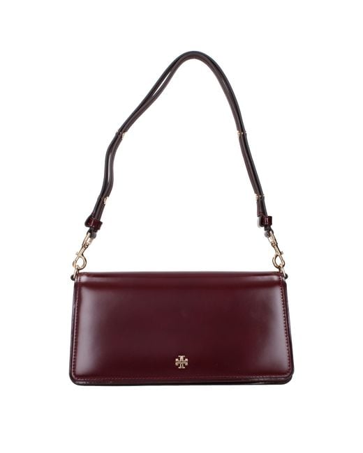 Tory Burch Purple Red Leather Shoulder Bag
