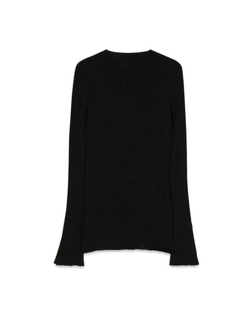 Versace Black Knit Sweater Rib Series