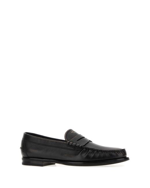 Prada Black Leather Loafers