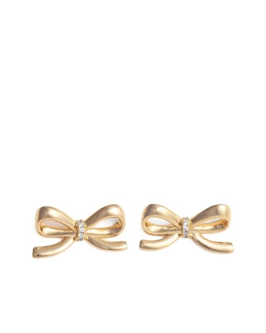 Self-Portrait Metallic Bow Earrings