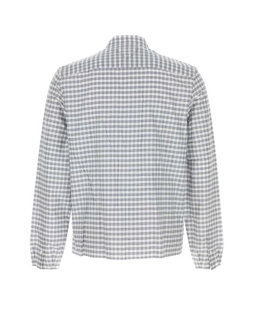 Prada Gray Regular Check Shirt for men