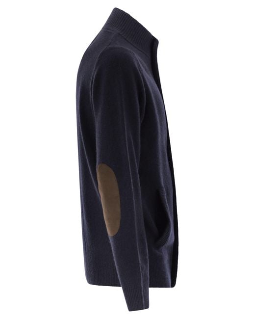 Barbour Blue Zip-Up Jumper Patch for men