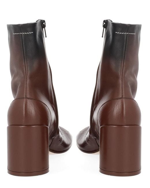MM6 by Maison Margiela Brown Anatomic Stitch Ankle Boots
