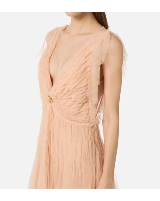 Elisabetta Franchi Natural Carpet Dress