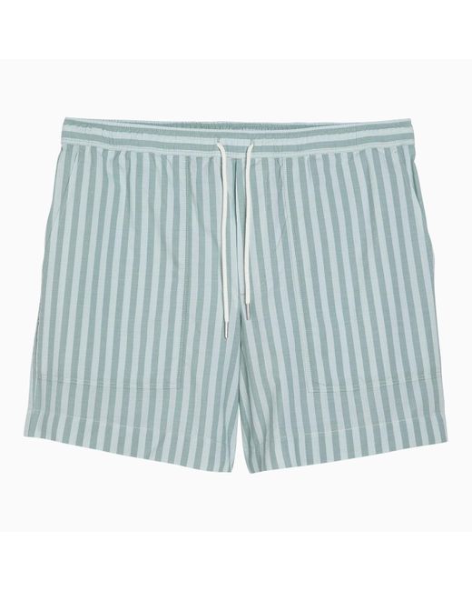Maison Kitsuné Blue Striped Shorts for men