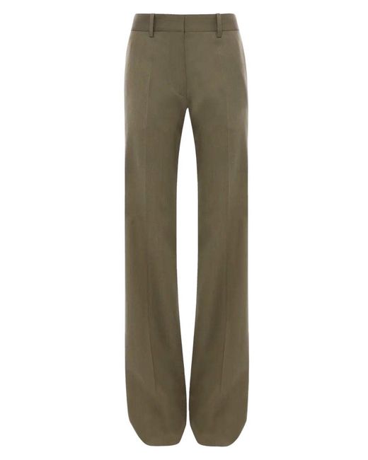 Victoria Beckham Green Tailored High Rise Pants