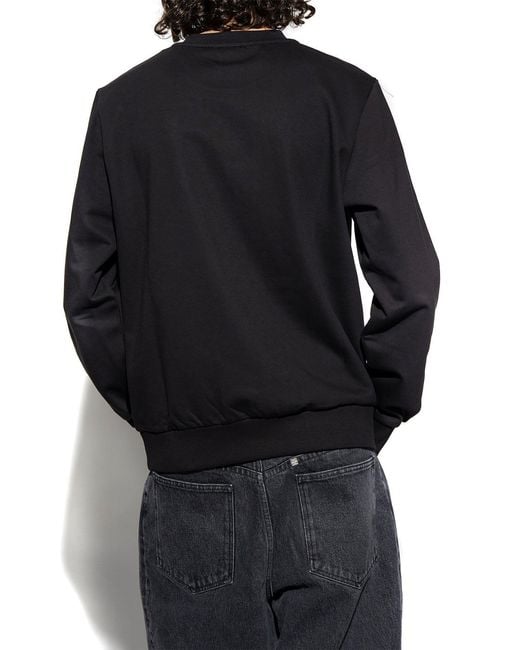 DIESEL Black Printed Long Sleeve Round Neck Sweatshirt for men