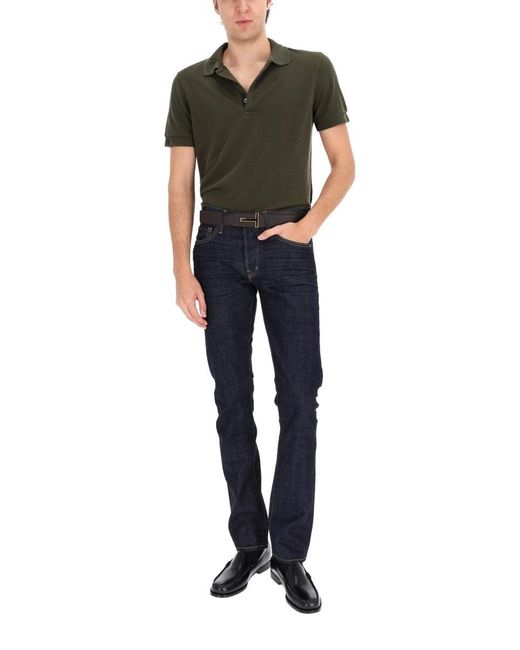 Tom Ford Blue Solid Jeans for men