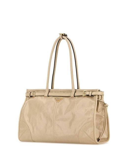 Prada Natural Light Leather Shoulder Bag