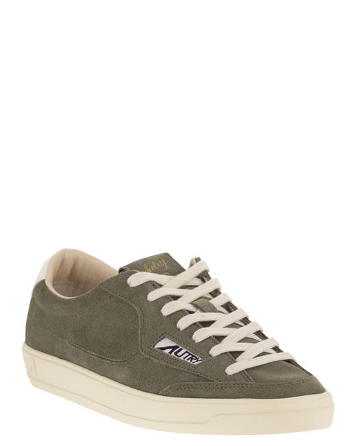 Autry Green Windscape Suede Trainers With Leather Details