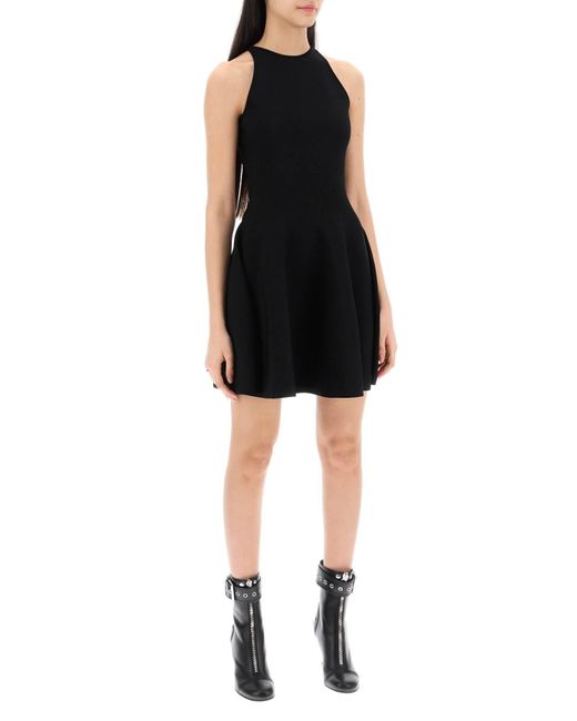 "Vestido de patinador mini tejido Alexander McQueen de color Black