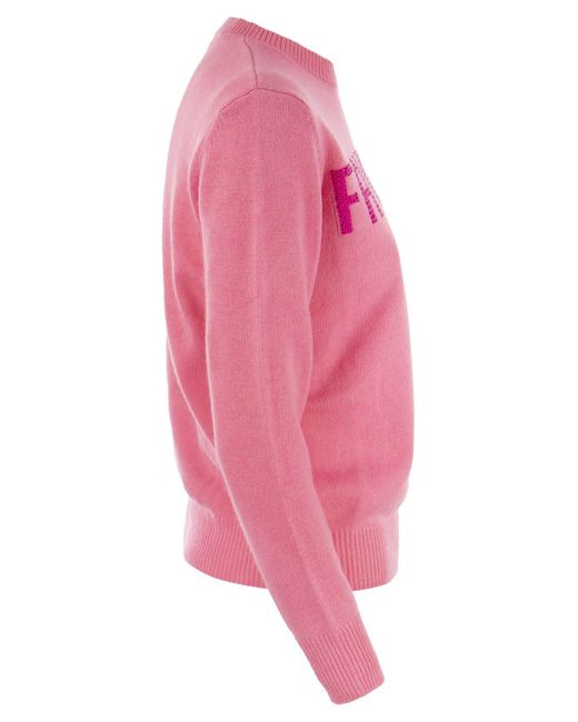 Wool and Cashmere Blend Jumpper con bordado de favolosa Mc2 Saint Barth de color Pink