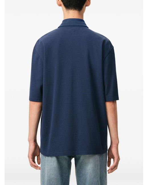 Polo Ami De Coeur De Algodón AMI de hombre de color Blue