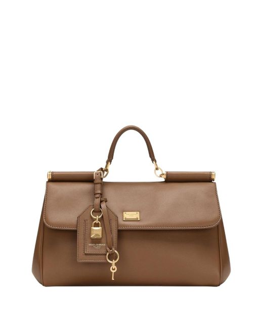 Dolce & Gabbana Brown Sicily Soft Leather Handbag