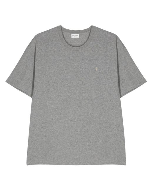 Saint Laurent Gray Logo Baumwollmischung T -Shirt