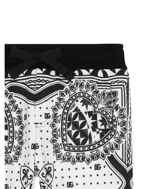 Dolce & Gabbana Black Bandana-Print Cotton Sweatpants