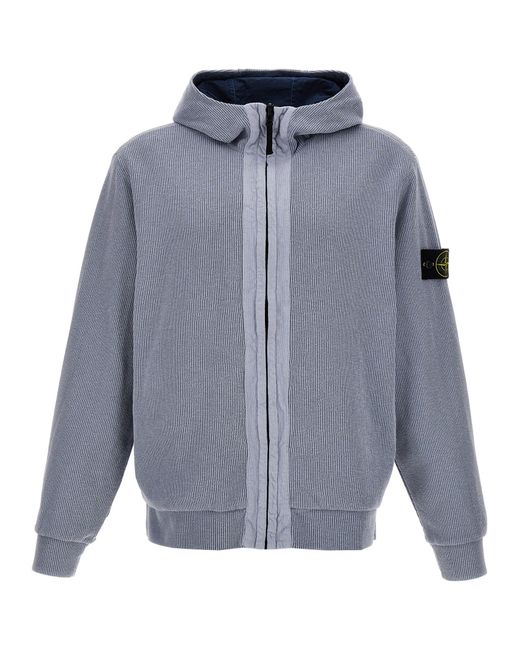 Pull à capuche 6100062 gris à coupe classique Stone Island en solde
