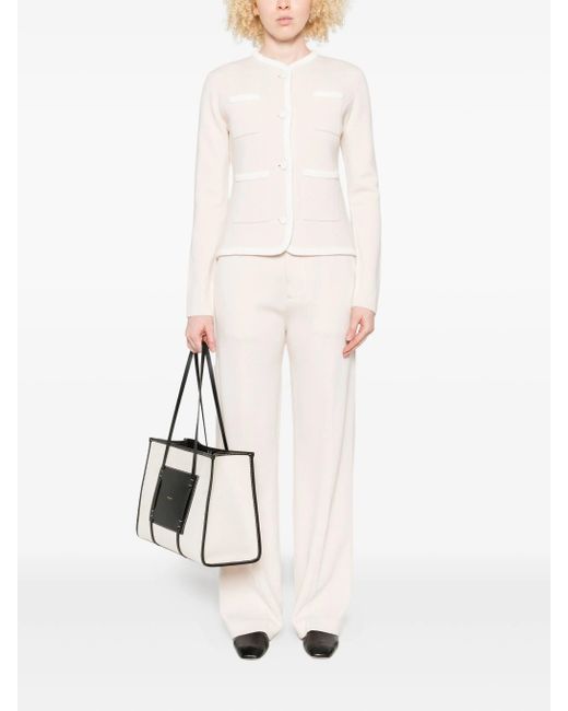 Forte_forte White Wool High Waist Pants