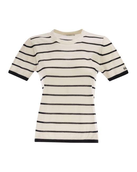 Max Mara White Mxpfavetta Cashmere And Silk Knit Jumper