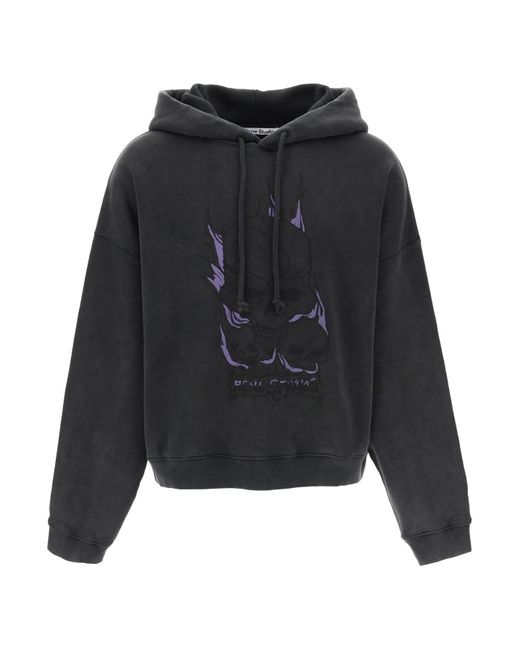 Acne Hooded Sweatshirt Met Grafische Print in het Black voor heren