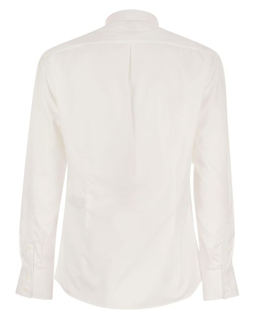 Brunello Cucinelli Slim Fit Twill Shirt Button Down in White für Herren