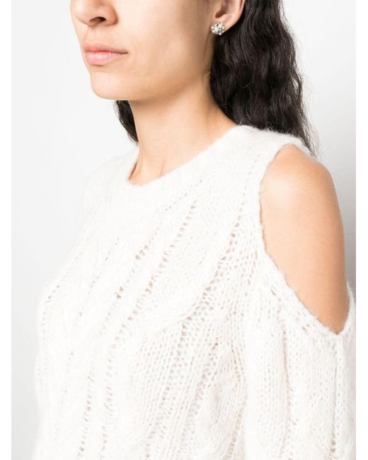 P.A.R.O.S.H. White Schulterfreier Pullover