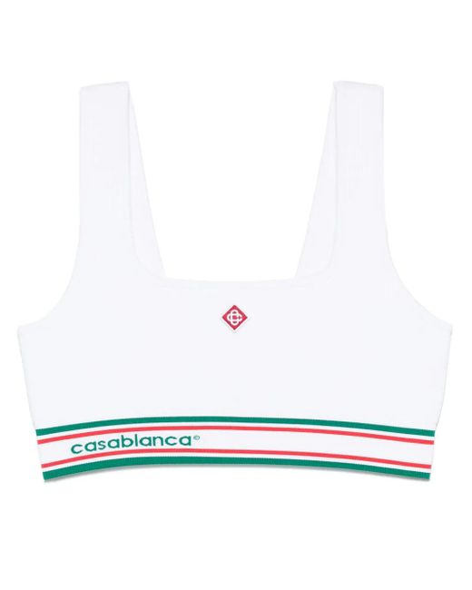 Casablanca White Sports Bra
