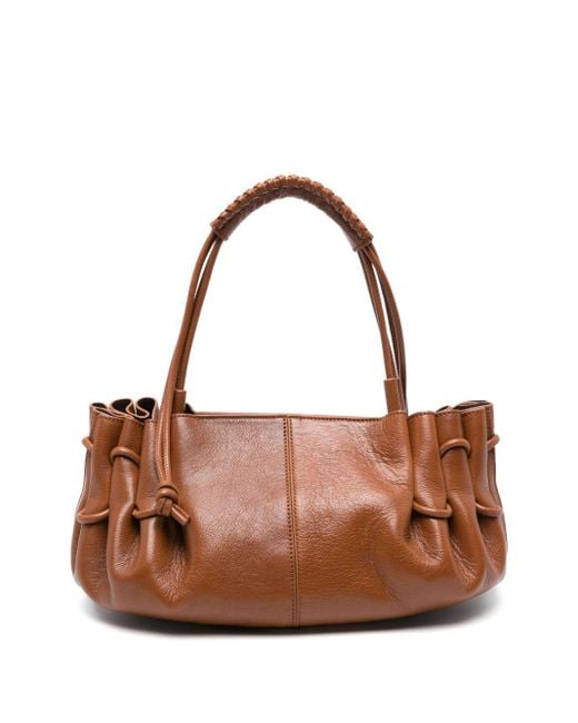 Hereu Brown Geraffte Arta Schultertasche