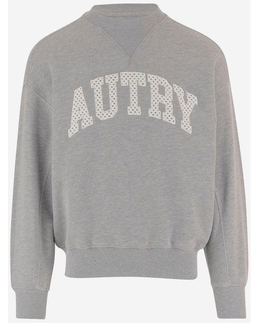 Sudadera De Algodón Con Logo Autry de hombre de color Gray
