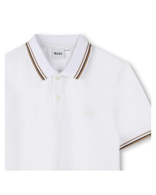 Boss White Short-Sleeved Polo Shirt