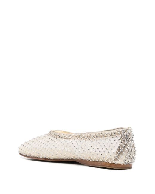 Forte Forte White Strass Mesh Ballerina Schuhe