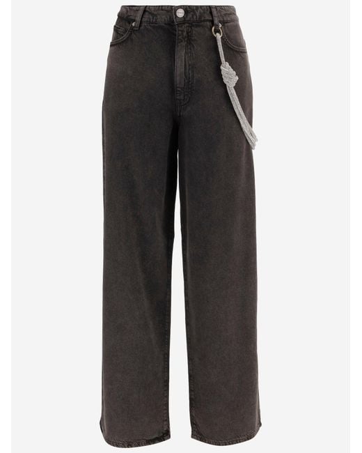 Pinko Black Lauryn Lyocell And Cotton Trousers