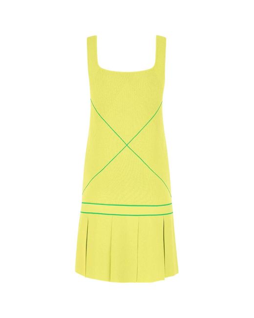 Bottega Veneta Yellow Acid Viscose Blend Dress