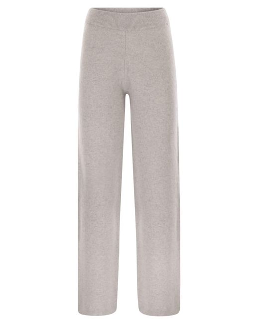 Peserico Gray Wool And Cashmere Trousers With Lurex