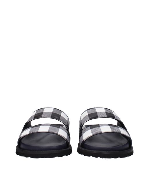 Burberry Blue Ciabatte E Zoccoli Uomo Tessuto Nero/Avorio for men