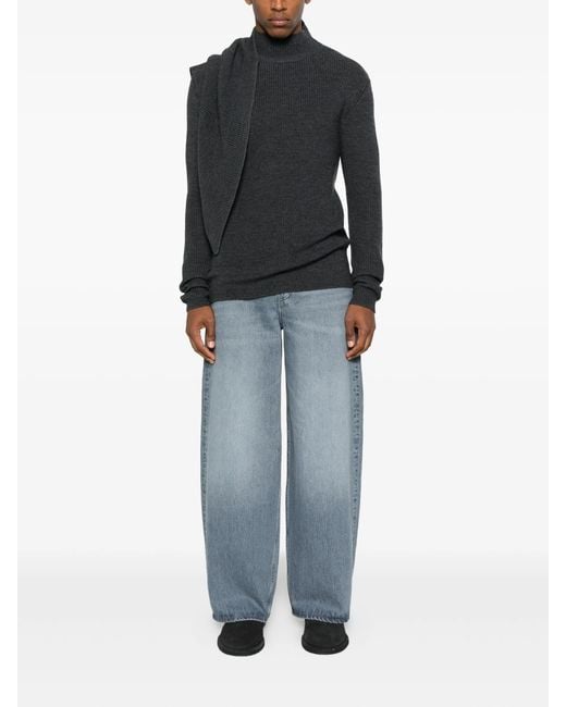 Entire studios Black Wrap Sweater Ash