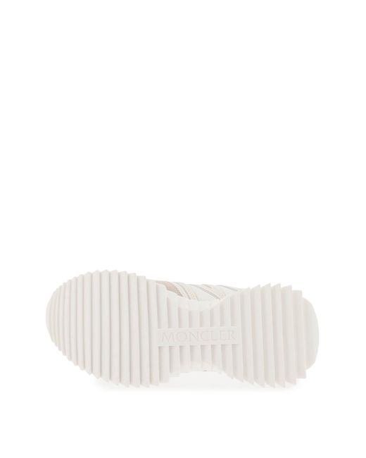 Pacey Sneakers en cuero de nylon y gamuza. Moncler de color White