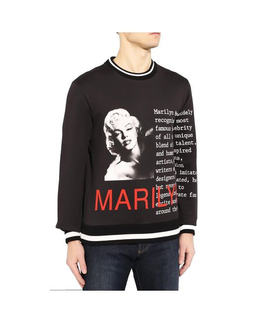 Dolce & Gabbana Black Marilyn Monroe Sweatshirt for men