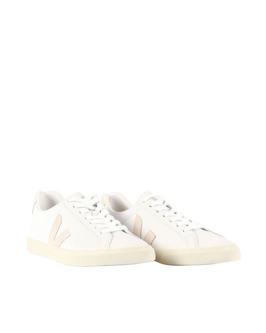 Veja Esplar Logo Leather White_Sable Sneakers
