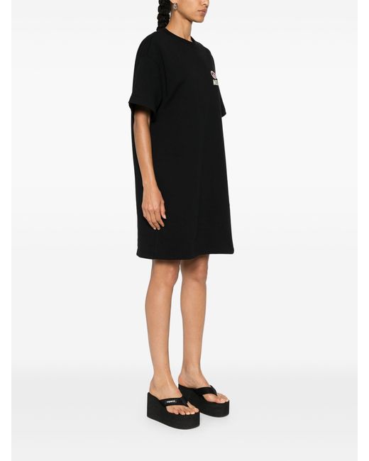 Moschino Black T-Shirtkleid Mit Logo-Print